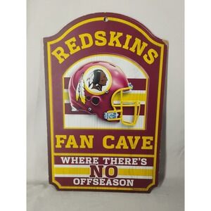 Vintage Washington Redskins Fan Cave Wooden Hanging Sign 17 x 11'' Flawed